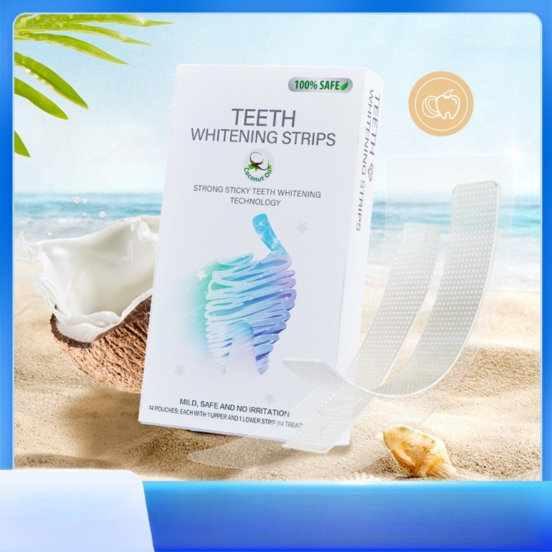 Teeth Whitening With Coconut Oil - Patch sbiancante 6D con olio di
