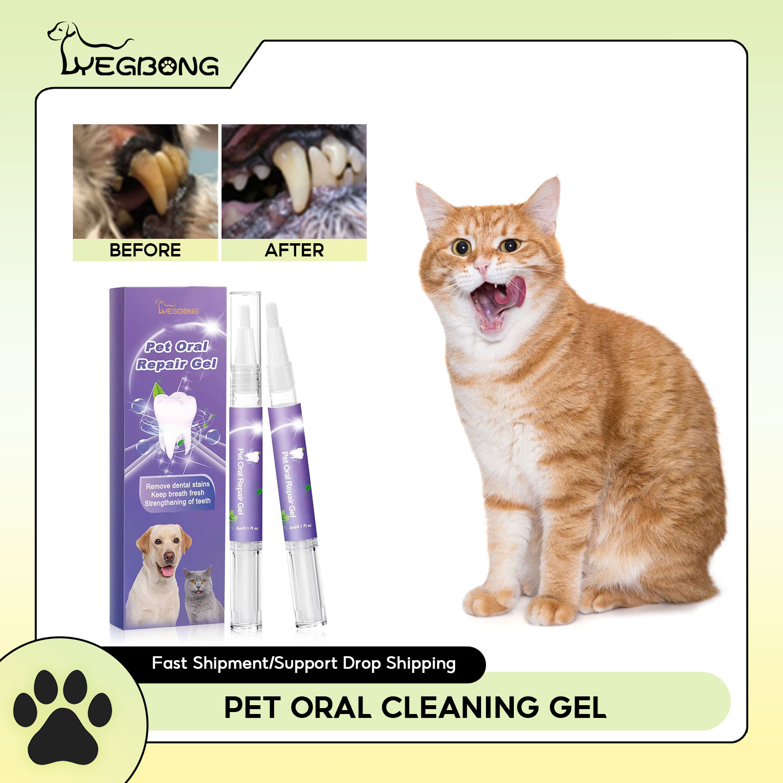 Teeth Whitening Q&M - Gel per la riparazione orale dell'animale