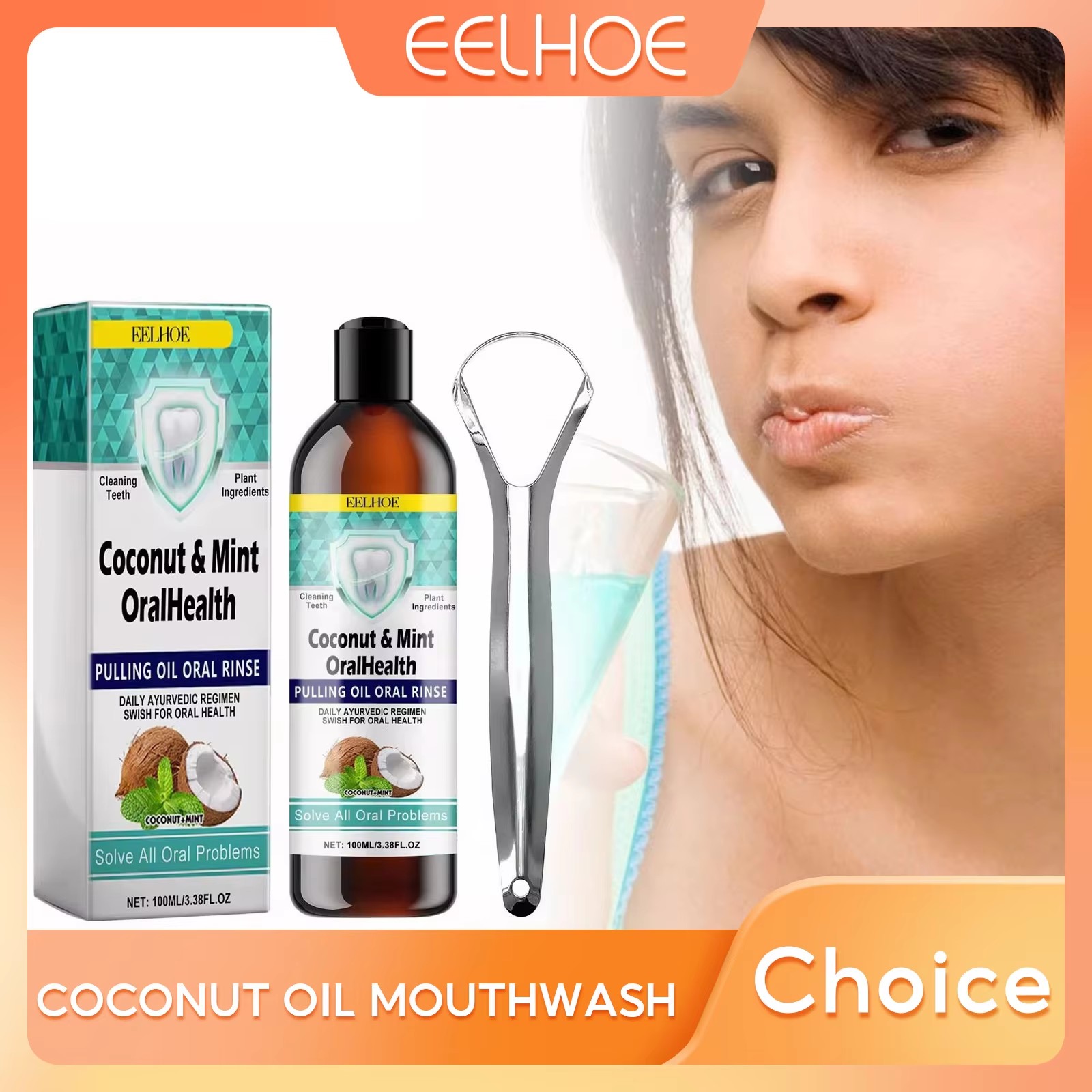 Teeth Whitening With Coconut Oil - EELHOE Menta Olio di Cocco Tirando