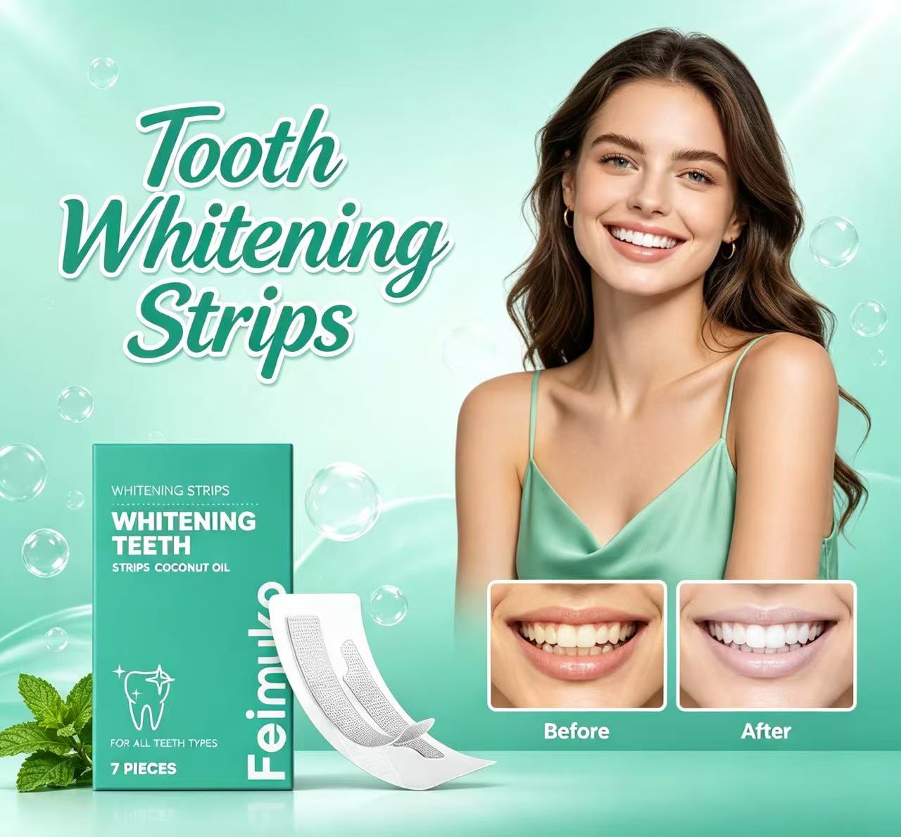 Teeth Whitening With Coconut Oil - Strisce Sbiancanti per Denti all'Olio di