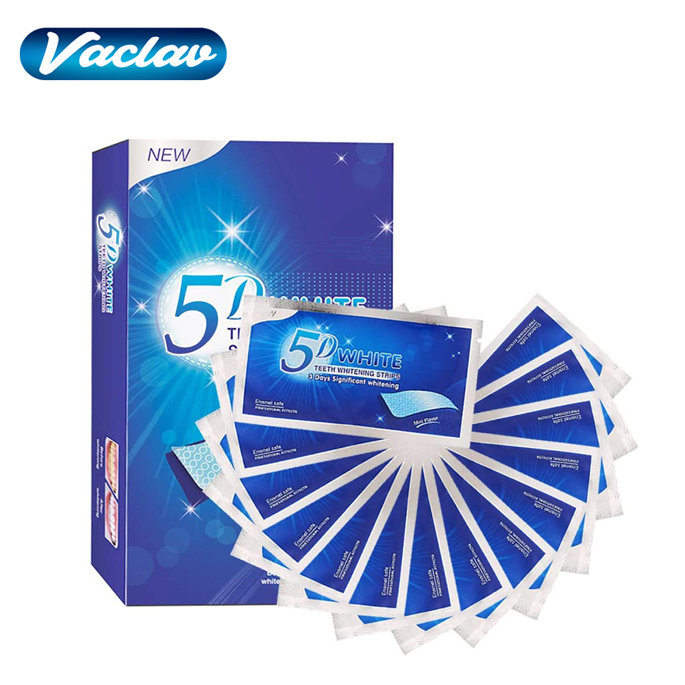 Teeth Whitening Q&M - Strisce Sbiancanti 5D per Denti, Gel