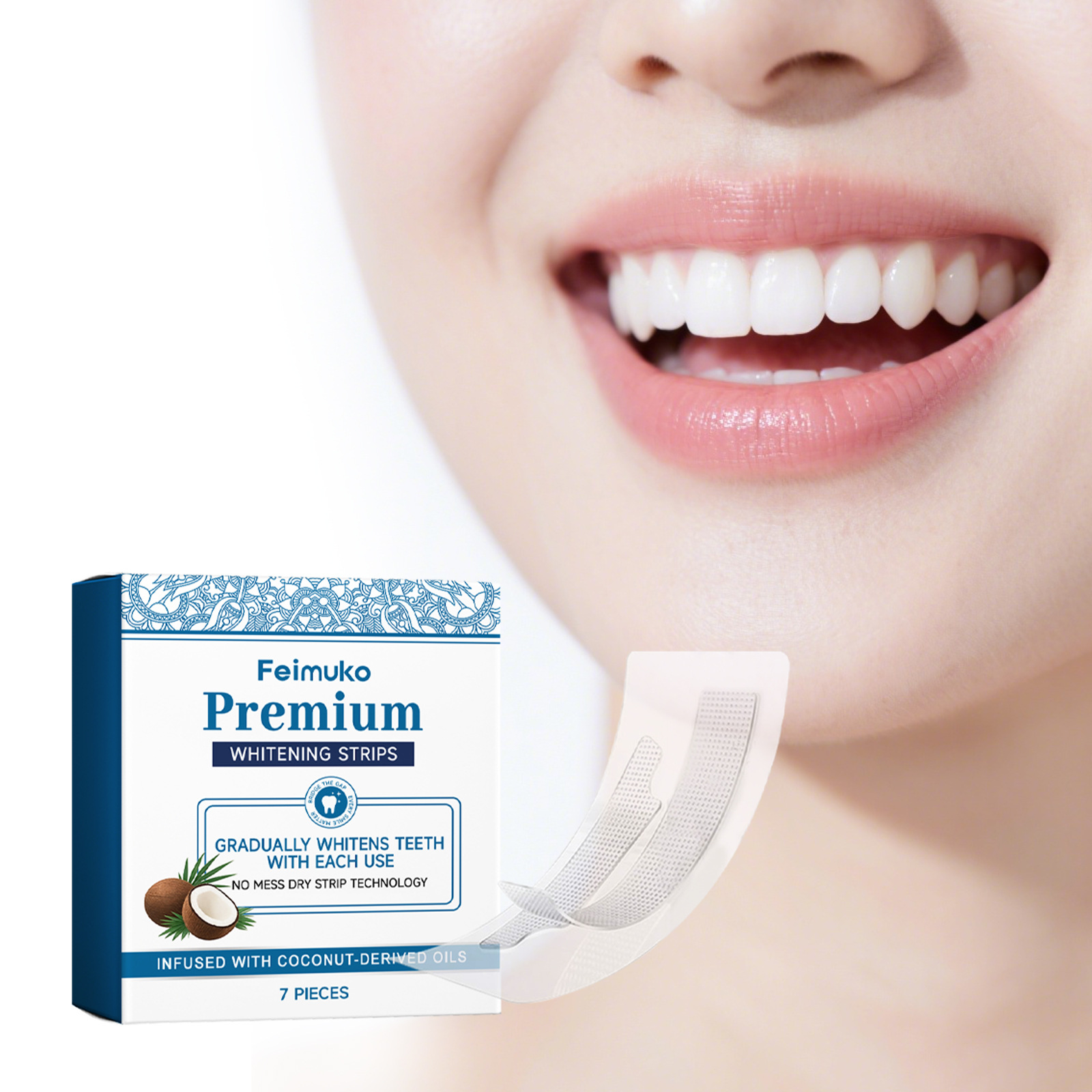 Strisce Sbiancanti per Denti F - Teeth Whitening With Coconut Oil recensione e prezzo