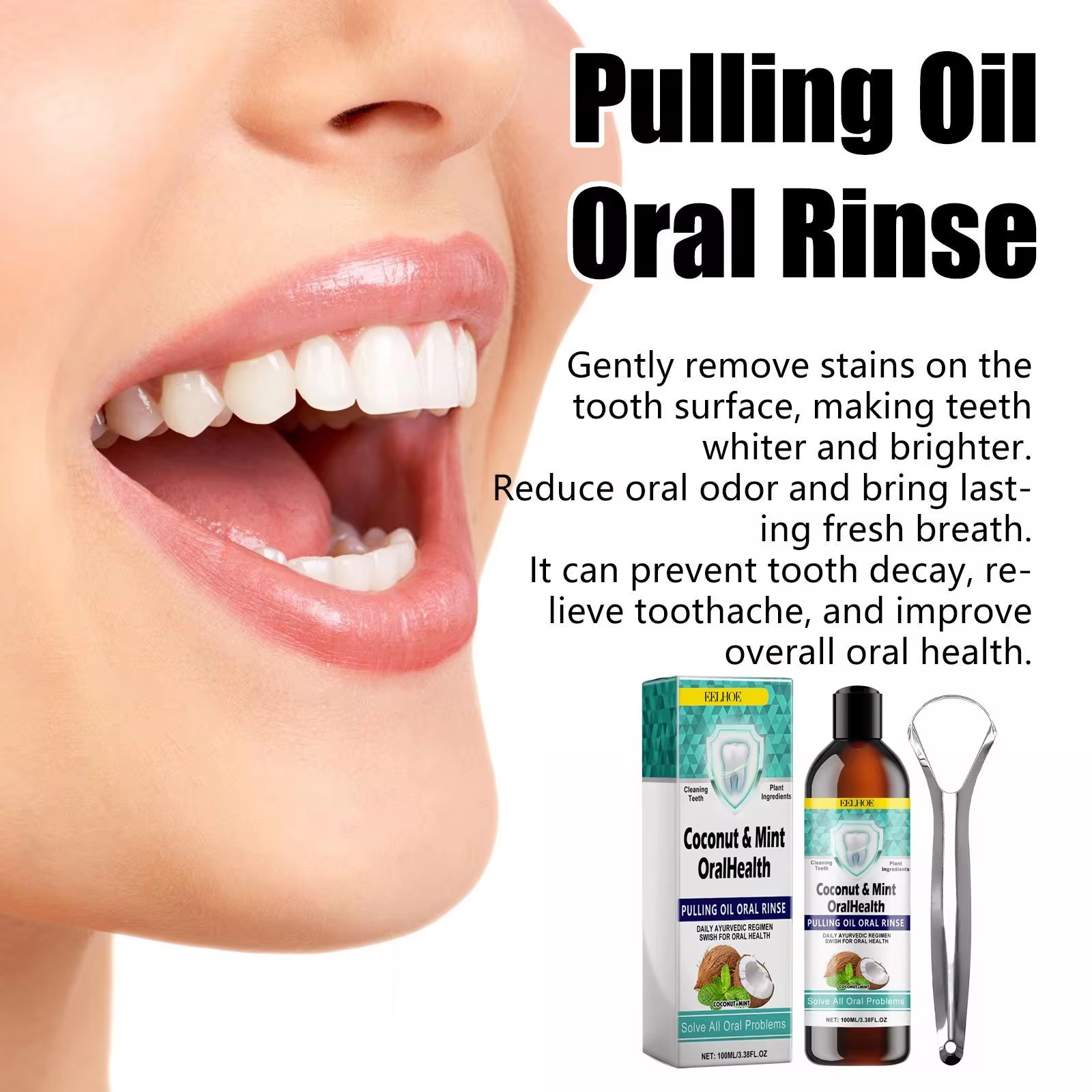 EELHOE Menta Olio di Cocco Tir - Teeth Whitening With Coconut Oil recensione e prezzo