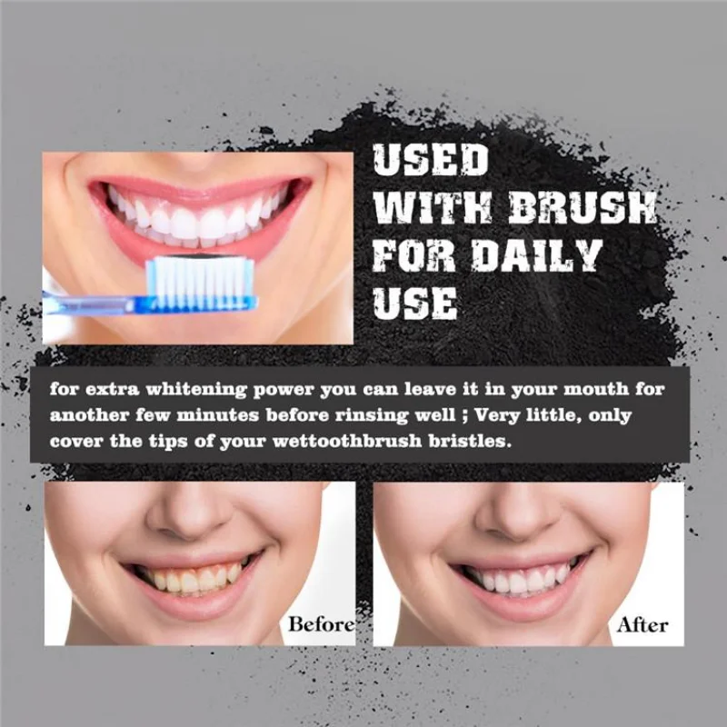 Prodotti per lo sbiancamento d - Teeth Whitening Charcoal Powder recensione e prezzo